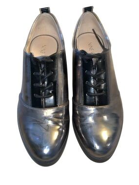 Nine West Black Patent Block Heel Pumps